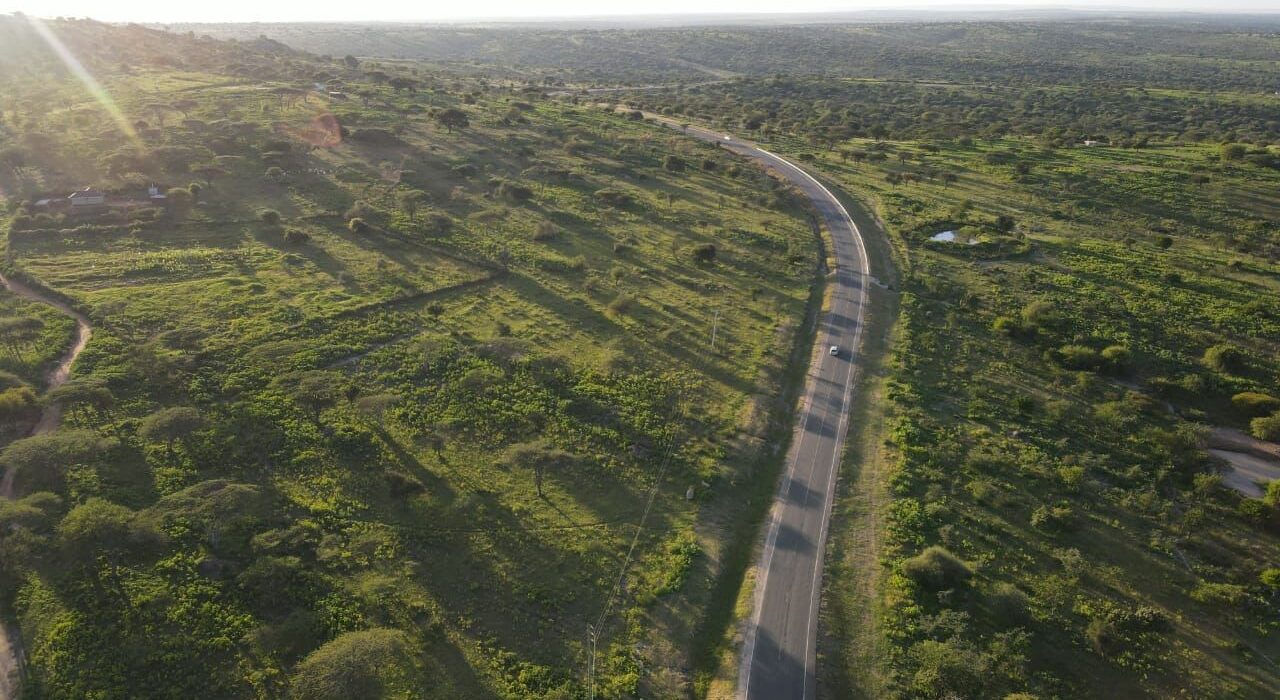 Aerial view of where the village will be located.