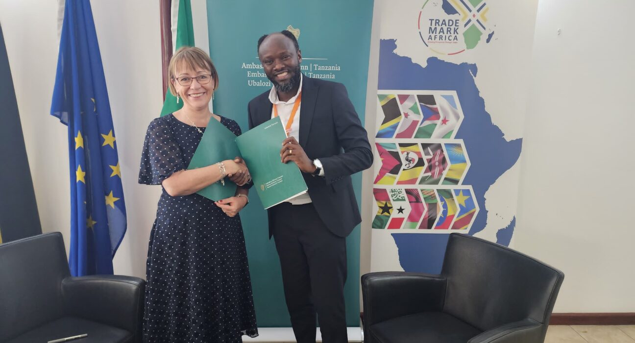 Memorandum of Understanding (MoU) between Ireland’s Ambassador to Tanzania, Ms. Nicola Brennan, and TMA’s Country Director for Tanzania, Mr. Elibariki Shammy