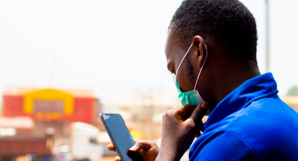 Kenyan on phone