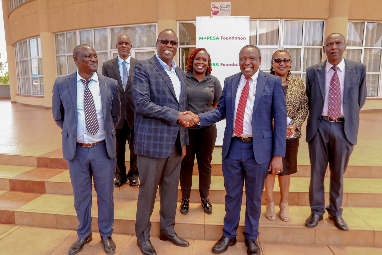 Safaricom Foundation Trustee Nicholas Kamuyu (Left) and University of Embu Vice Chancellor Prof Daniel Mugendi during the Launch of the M-PESA Foundation University of Embu TVET Scholarship programme in Embu County.