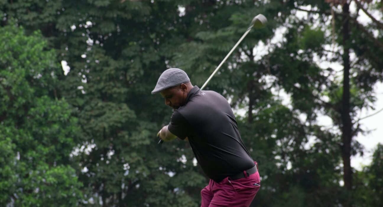 Kennedy Waituika in action during a past golf event at the Kiambu Golf Club.