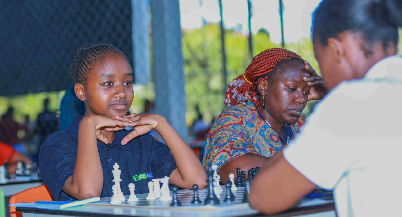 13-year-old Elizabeth Cassidy takes on Equity Bank in the last round of the Mombasa Open International Chess Championship at the Light International School on October 13, 2024.