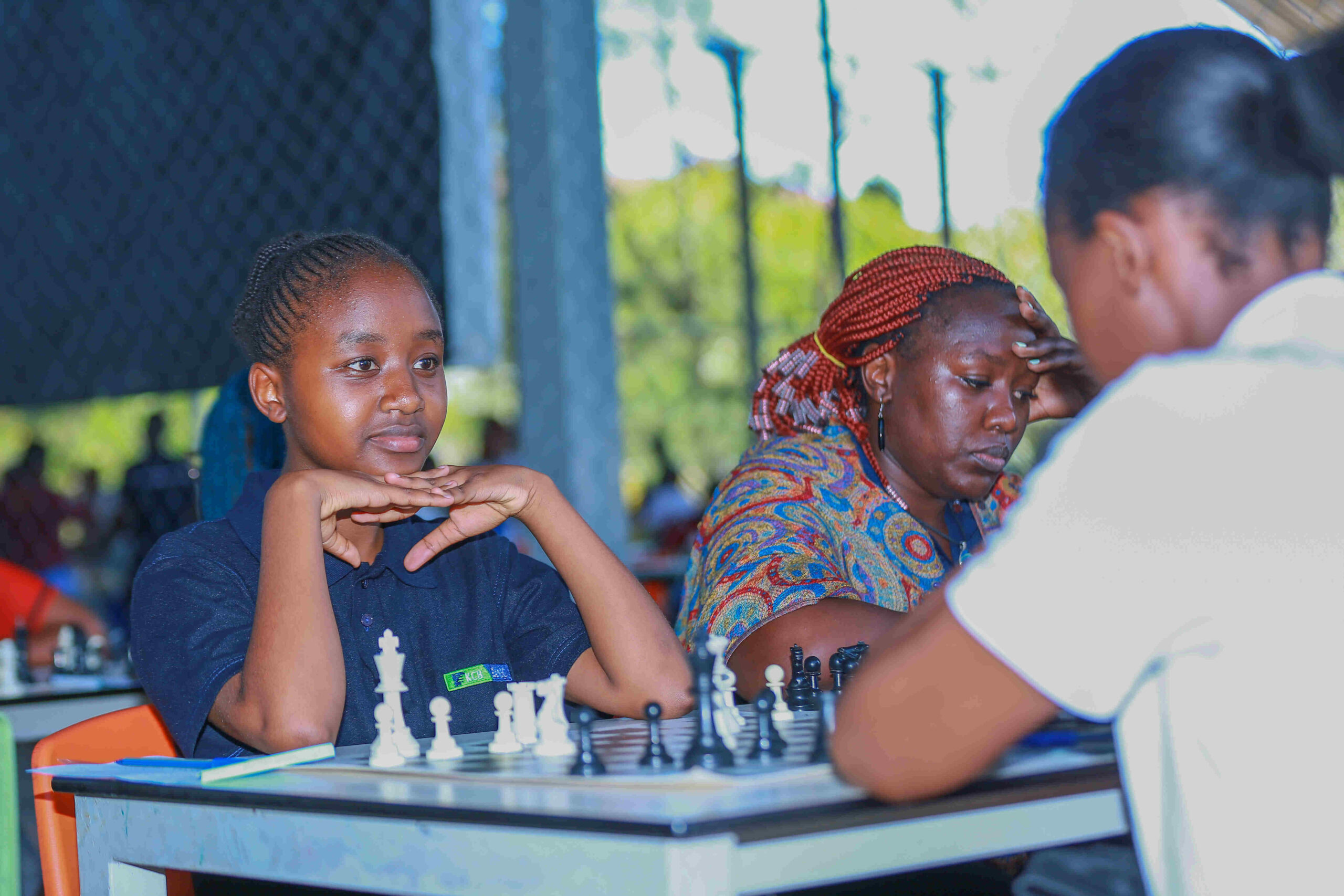 13-year-old Elizabeth Cassidy takes on Equity Bank in the last round of the Mombasa Open International Chess Championship at the Light International School on October 13, 2024.