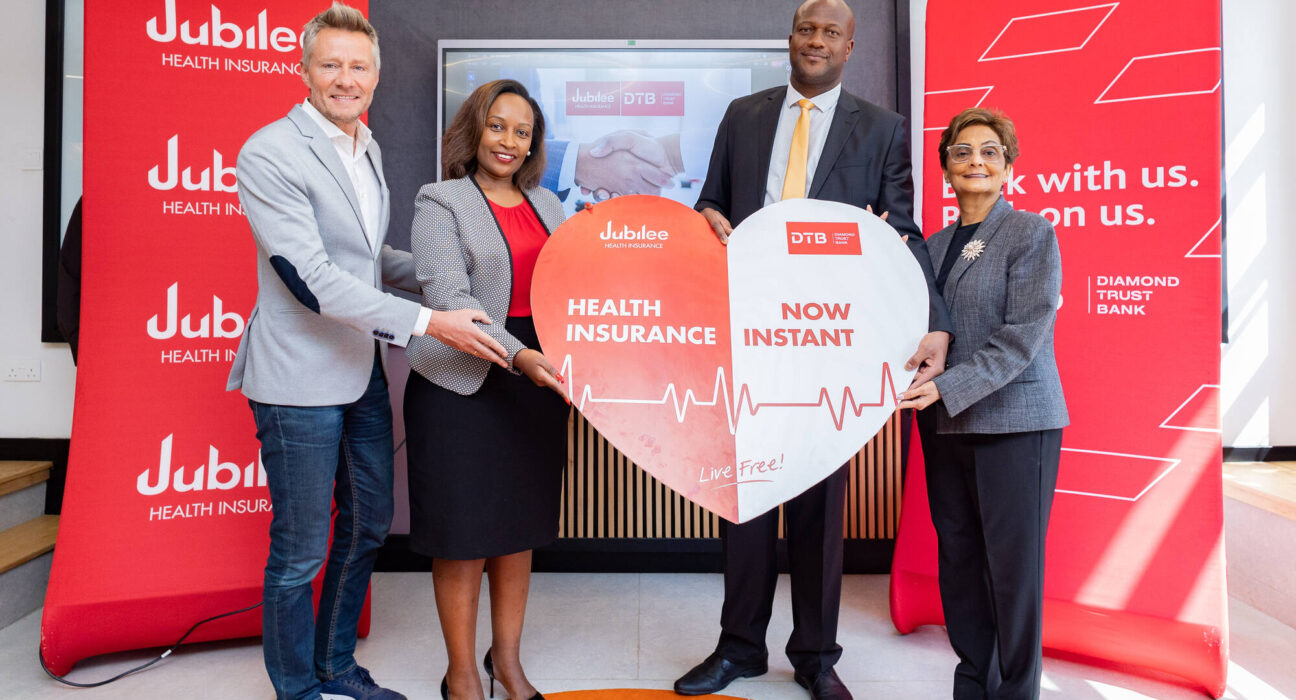 Juan Cazcarra (Group Chief Operating Officer, Jubilee Holdings Limited), Njeri Njomo (CEO, Jubilee Health Insurance Limited), Nasim Devji (Group CEO, DTB) and Raphael Onyango (Director, Corporate & Institutional Banking, DTB).