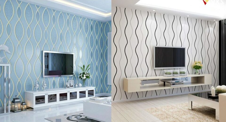wallpaper behind house tv
