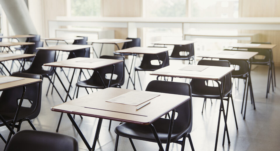 empty classroom in kenyan school