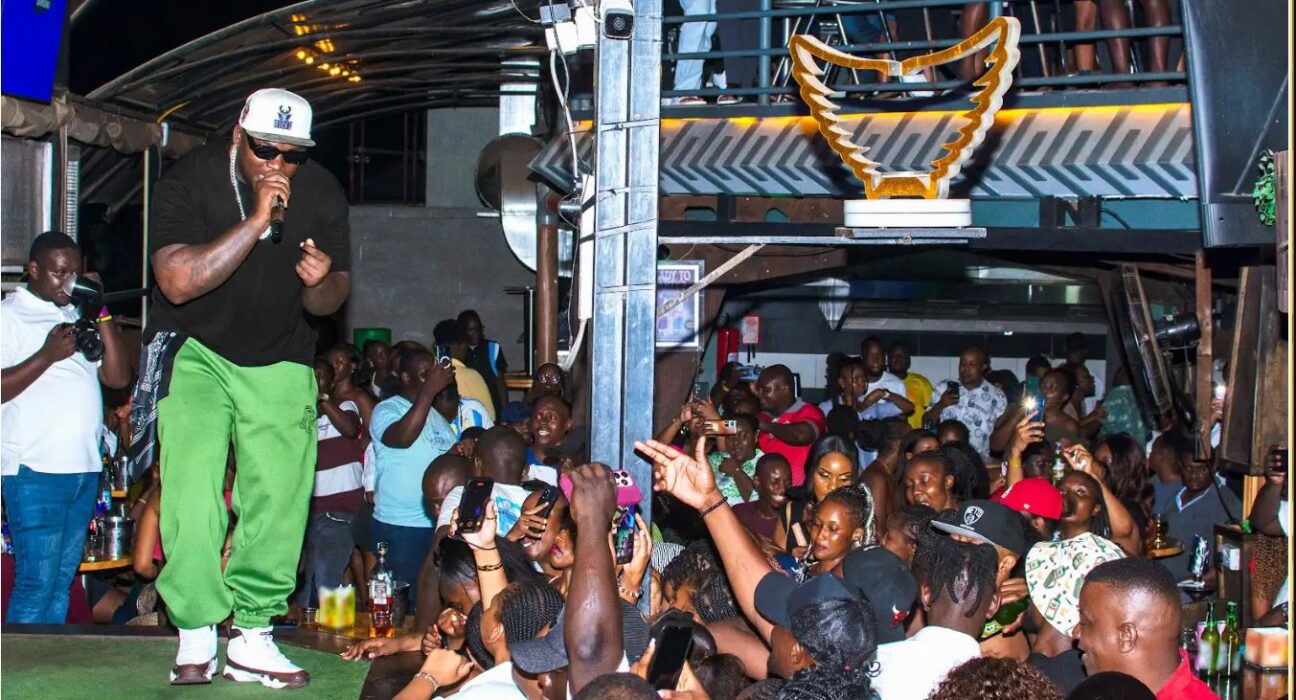 Khaligraph Jones thrills fans with an electrifying performance at Club Zero One in Mombasa.