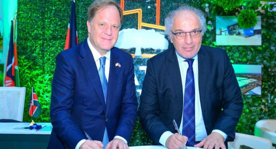 Group Chief Operating Officer of Rendeavour and Country Head of Tatu City Preston Mendenhall, and CEO of the World Free Zones Organization Dr. Samir Hamrouni sign an agreement appointing Tatu City as the National Contact Point and Regional Office for World Free Zones Organization during the 9th African Special Economic Zones Annual Meeting 2024.