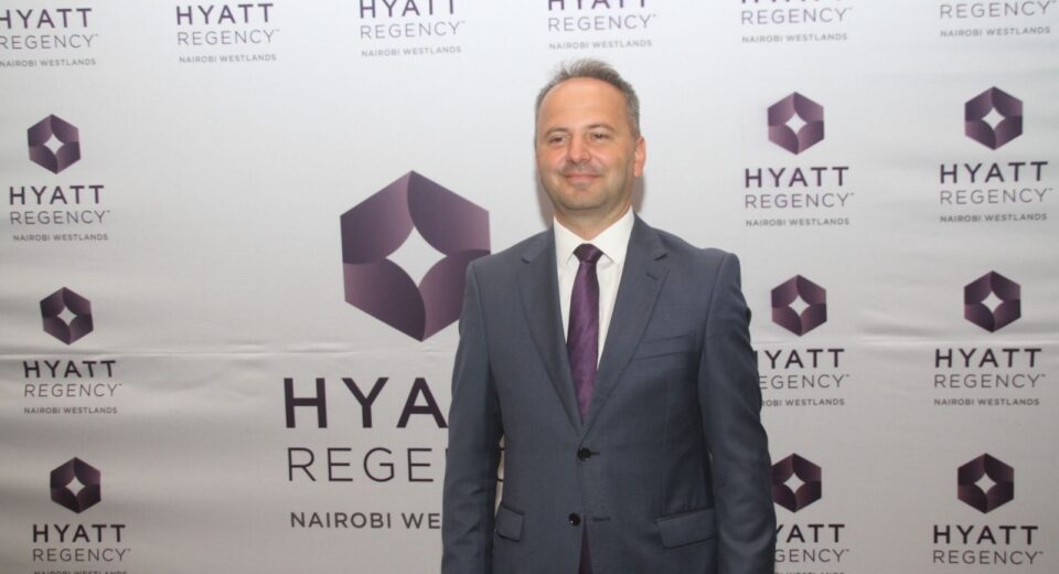 Hyatt Regency Nairobi Westlands General Manager Igor Jovovic and Director of Sales and Marketing Denis Glibic having a chat during the official opening ceremony. The five-star property aims to offer an unmatched hospitality experience, combining elements of Kenya’s local culture with the Hyatt Regency brand’s signature service.