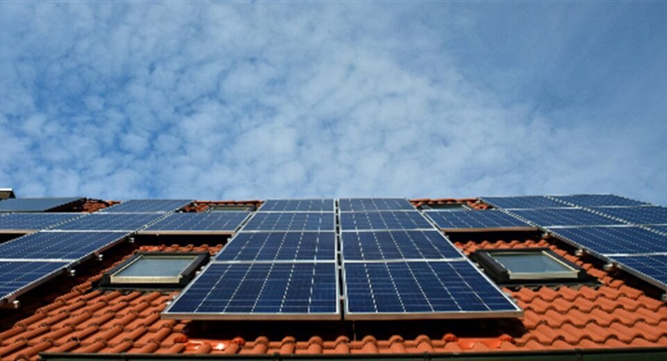 solar panels on roof