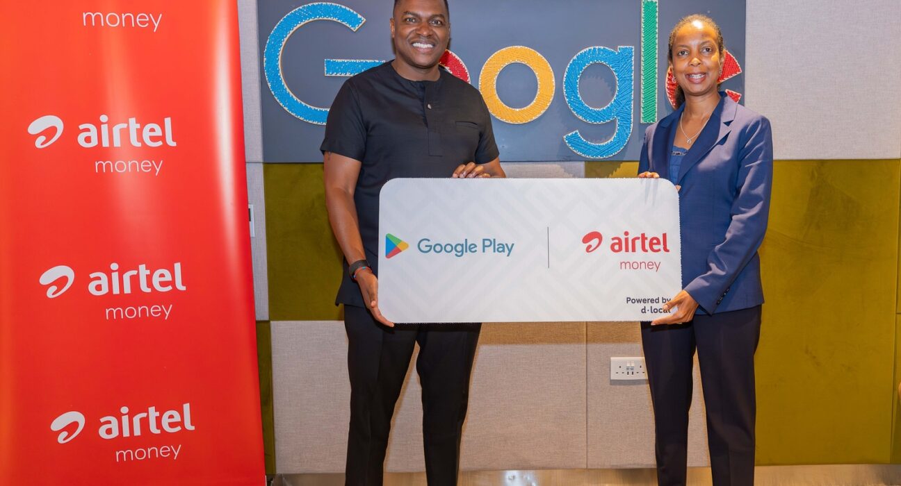 Charles Murito, Regional Director, Sub Saharan Africa, Government Affairs & Public Policy and Interim Country Director, Kenya; Anne Kinuthia-Otieno, Airtel Money Kenya MD during the official announcement of a partnership between Google and Airtel Money making Airtel Money the only mobile money wallet payment option integrated with Google Play Store.