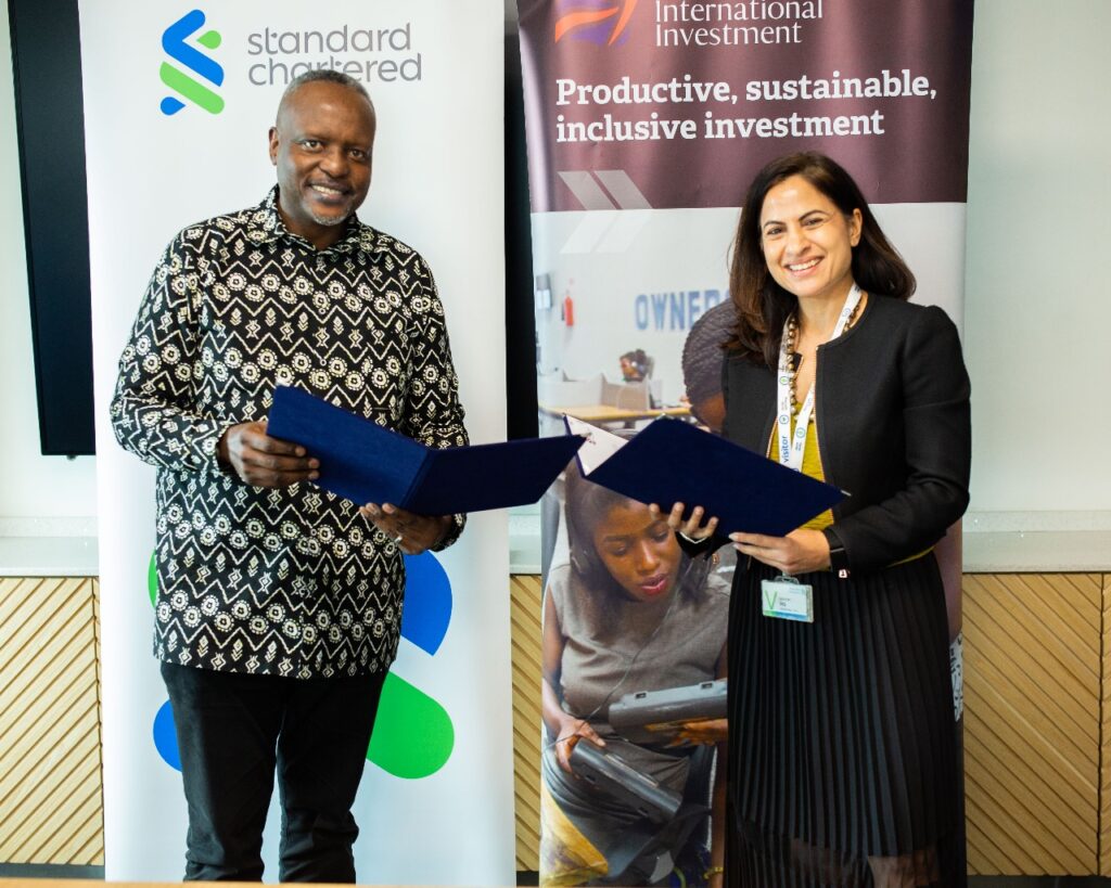 L-R, Kariuki Ngari, Managing Director & Chief Executive Officer, Kenya and Africa, Standard Chartered, Seema Dhanani, Head of Office and Coverage Director for Kenya, British International Investment.