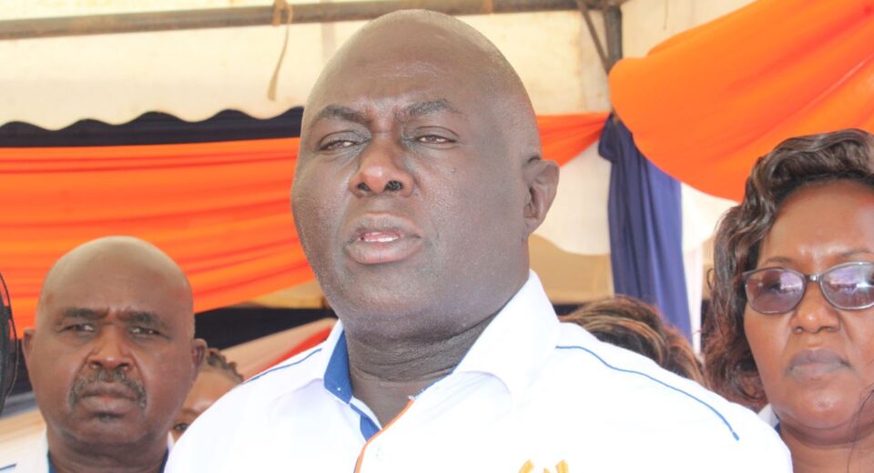 Univision Sacco Chairman Reverend Augustus Munuve speaking during the function.