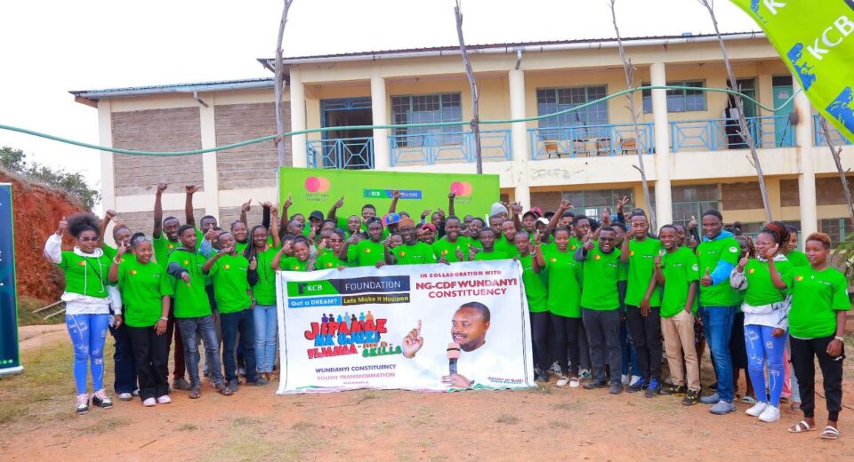 Wundanyi Constituency Member of Parliament Hon. Danson Mwashako poses for a photo with the project participants and staff after the commissioning of a new class at Wumingu Technical and Vocational College on September 4, 2025. The event marked a key milestone in equipping youth in Taita Taveta with technical and vocational skills under the Young Africa Works programme, aimed at providing sustainable employment opportunities.
