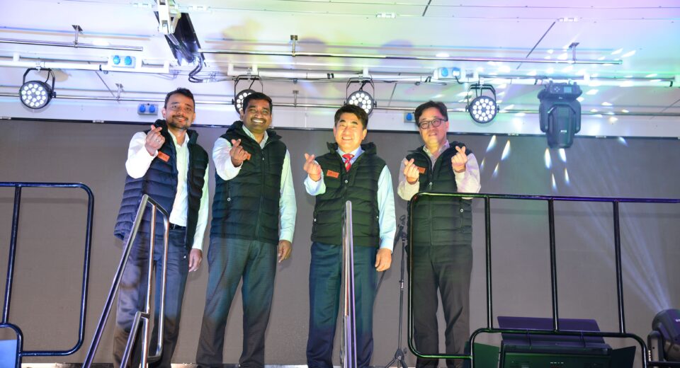 (Second left), LG Electronics EA President, Donghun Lee, with (L-R) LG Electronics EA Chief Finance Officer, Sanghyuk Woo; OPALNET Limited Chief Finance Officer, Sri Harsha Nandina; and OPALNET Limited Head of Marketing, Brijesh Kumar, after the official unveiling of the LG Best Care Trailer at Safari Park Hotel