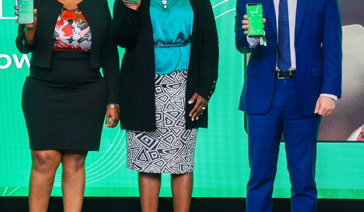 From left Pauline Kieleko Tribe Lead Digital Services, Safaricom Plc, Lucille Aveva Customer Obsession Director, Safaricom Plc and Wang Xusheng Solutions Director, Huawei Kenya pose for a picture during the launch of VybCall, Kenya’s first Video Ring Back Tone at Michael Joseph Centre Nairobi.