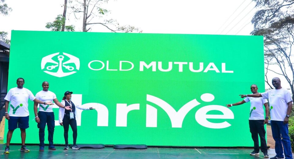 (L-R) Janet Waiyaki Digital Lead, Martin Karenju, MD Life Assurance, Andrew Mwithiga Head of Digital and Innovation, Arthur Oginga Group CEO and Julius Ouma, MD Faulu Microfinance Bank during the launch of Thrive, a holistic wellness app.