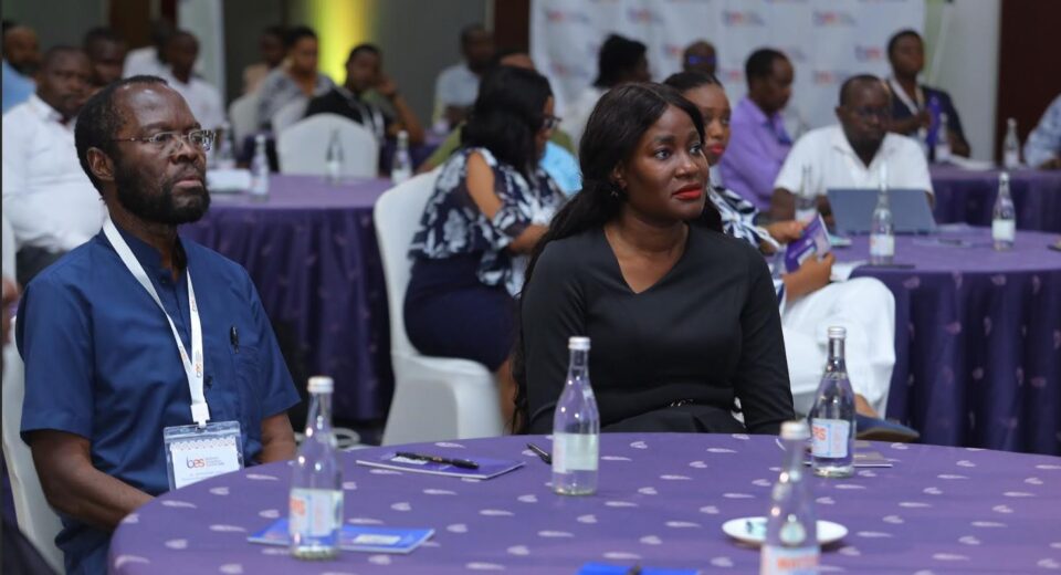 H.E. Hon Prof. Peter Anyang' Nyongo', Governor of Kisumu County, and Jeanette Oromo, CEO of the IMC People Ltd and Convener of the Business Ecosystems Summit, during the opening session of BES 2025.