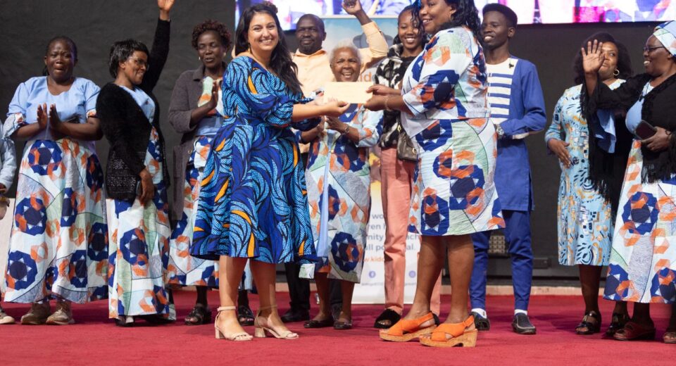 Kidogo CEO and Co- founder Sabrina Habib celebrating with Mamaprenuers