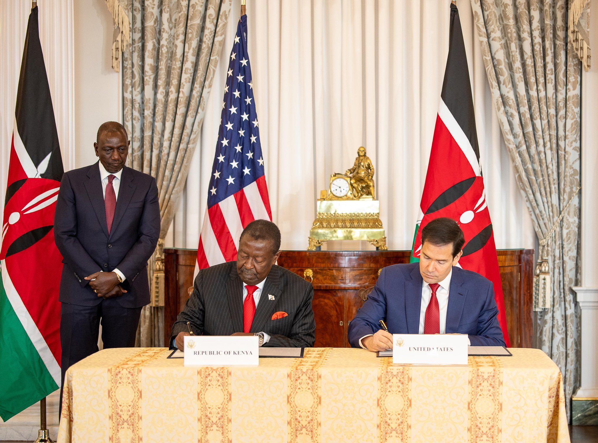 Ruto witnesses the signing of the Kenya–US Health Cooperation Framework, signed by Secretary of State Marco Rubio and Prime Cabinet Secretary Musalia Mudavadi.