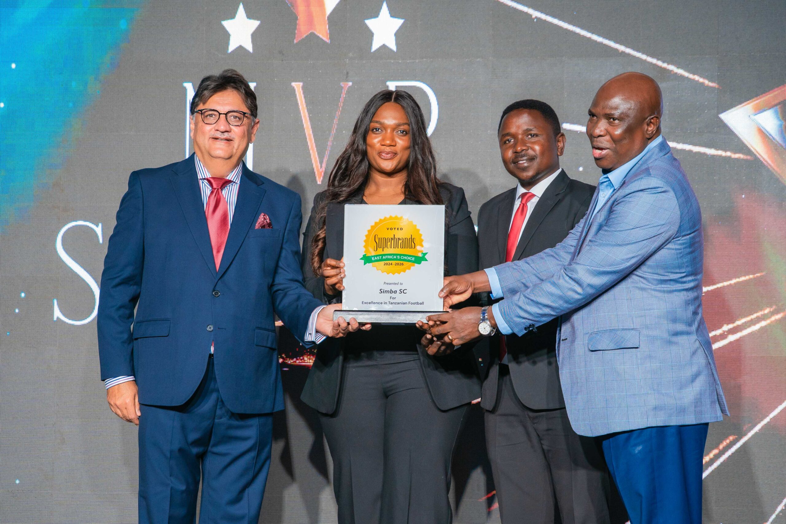 Superbrands recognizes Simba SC of Tanzania as the MVP at the 9th Tribute Awards. Receieng the award is Zubeda Sakuru CEO of Simba SC